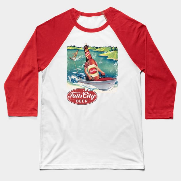 Falls City Beer Baseball T-Shirt by retrorockit